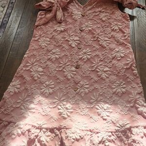 Pink Floral Lace Dress